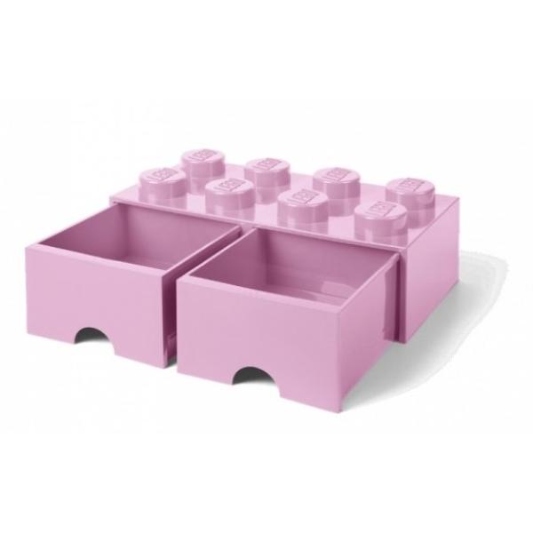 LEGO® úložný box 8 – se zásuvkami světle růžová 250 x 500 x 180 mm