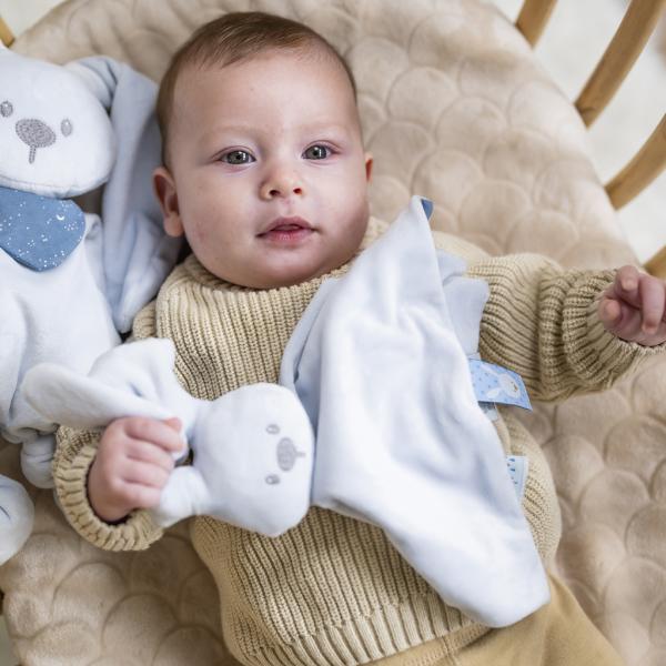 Nattou Mazlíček mini Lapidou Glow světle modrý 28 cm, 0 m+ (obrázek 4)