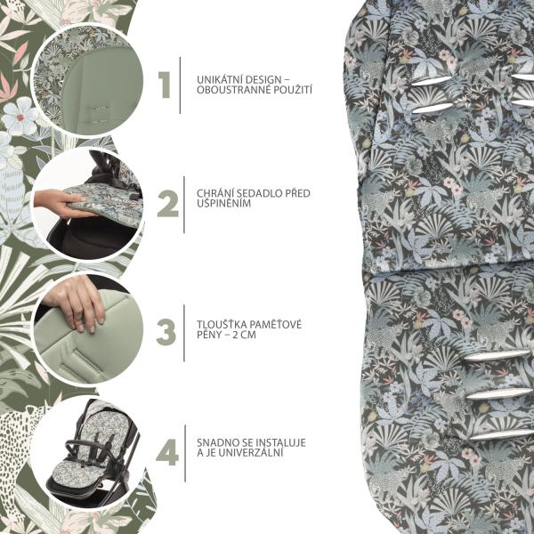 Vložka do kočárku z paměťové pěny Comfort, Madagaskar Green