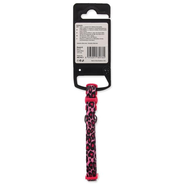 Obojek Active Cat nylon XS leopard růžový 1x19-31cm (obrázek 3)