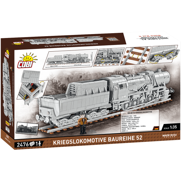 Cobi 6281 Kriegslokomotive Baureihe 52, 1:35, 2476 k, 1 f (obrázek 6)