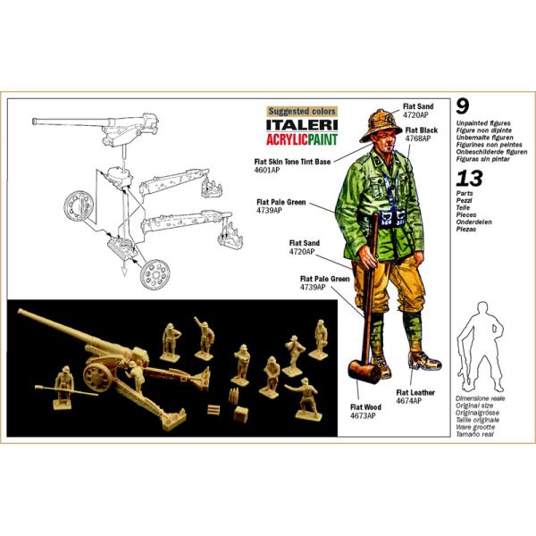 Model Kit figurky 6165 - WWII - Cannone da 149/40 with Crew (1:72) (obrázek 3)