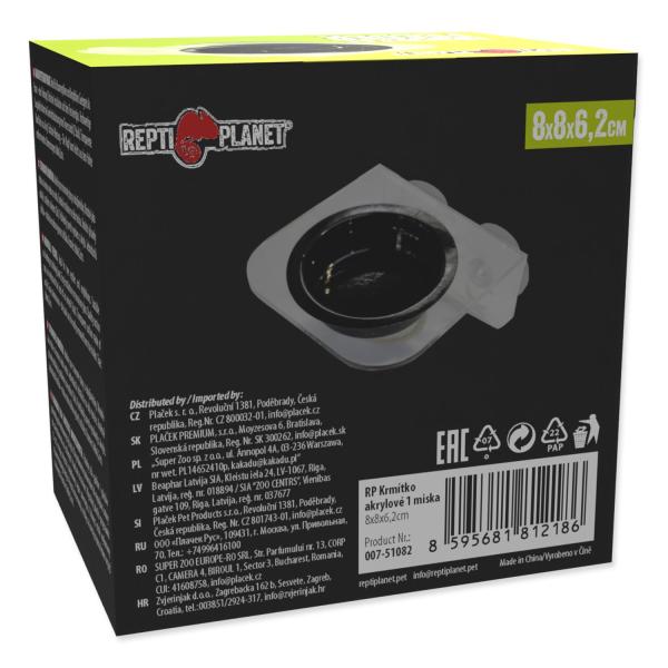 Krmítko Repti Planet akrylové 1 miska 8x8x6, 2cm