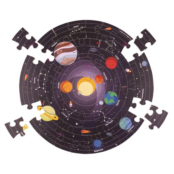 Bigjigs Toys Kulaté podlahové puzzle Sluneční soustava 50 dílků