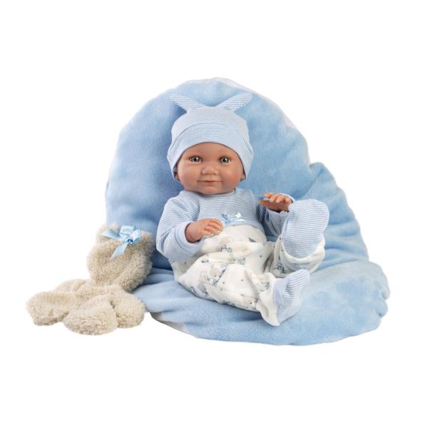 Llorens 73807 NEW BORN chlapeček – realistická panenka miminko s celovinylovým tělem – 40