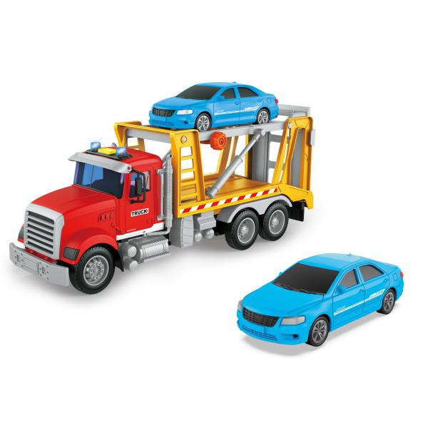 Ťahač s autom a efektmi 32 cm