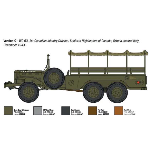Model Kit military 96230 - Dodge WC62 1 1/2t 6x6 Truck (1:35) (obrázek 6)