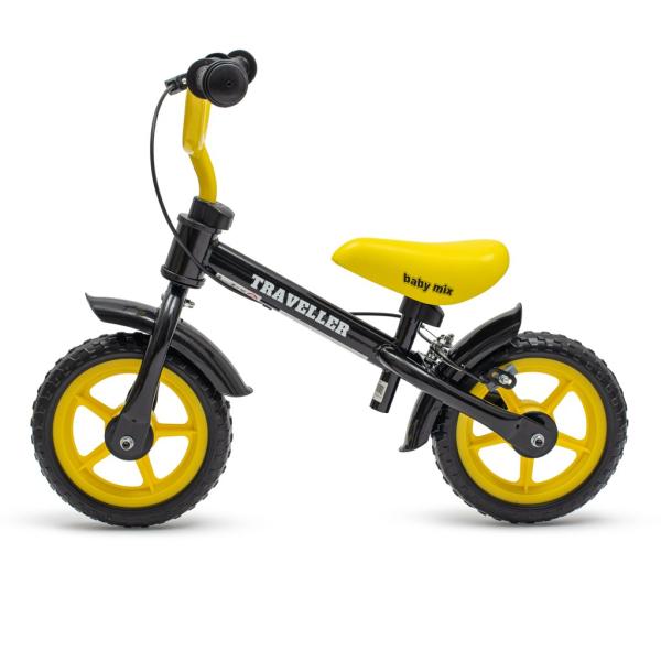 Dětský balanční bicykl s brzdou Baby Mix Traveller černý