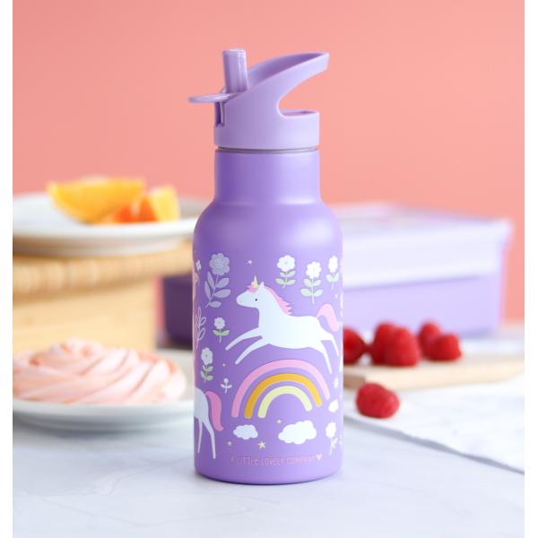 A Little Lovely Company - nerezová láhev na pití, 350 ml - jednorožci a duha (obrázek 5)