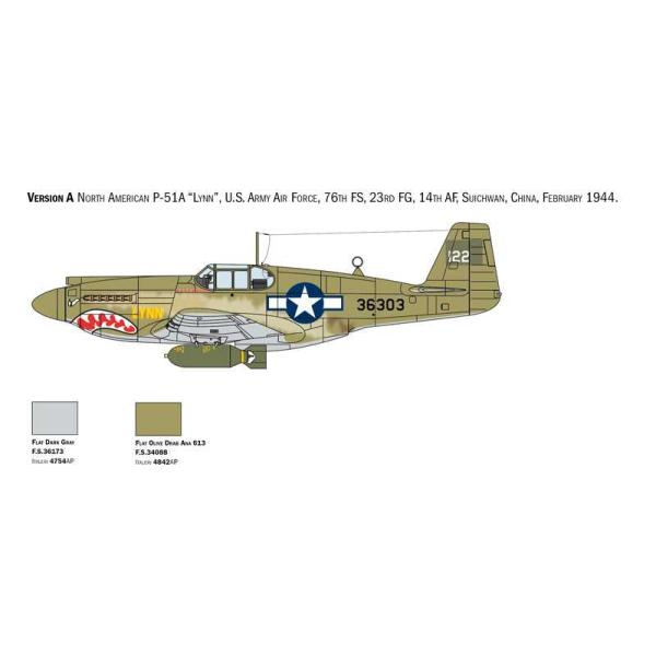 Model Kit letadlo 1423 - P-51A Mustang (1:72) (obrázek 3)