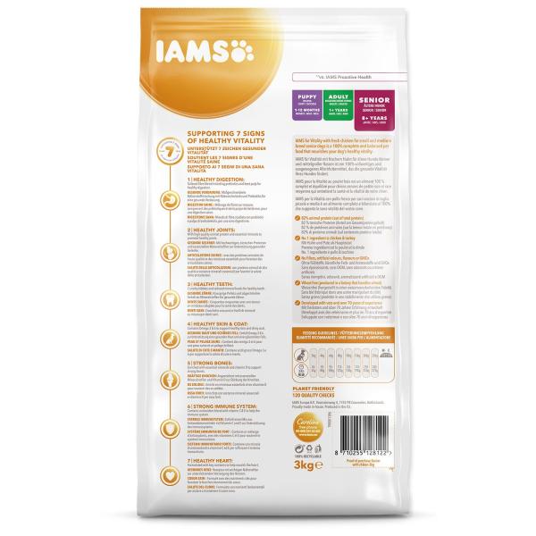 IAMS Dog Senior Small & Medium Chicken 3kg (obrázek 4)