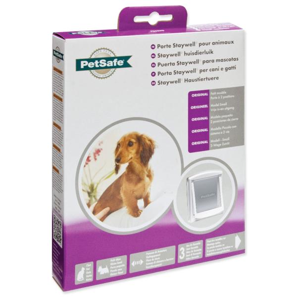 Dvířka PetSafe plastová s transparentním flapem bílá, výřez 18,5×15,8cm