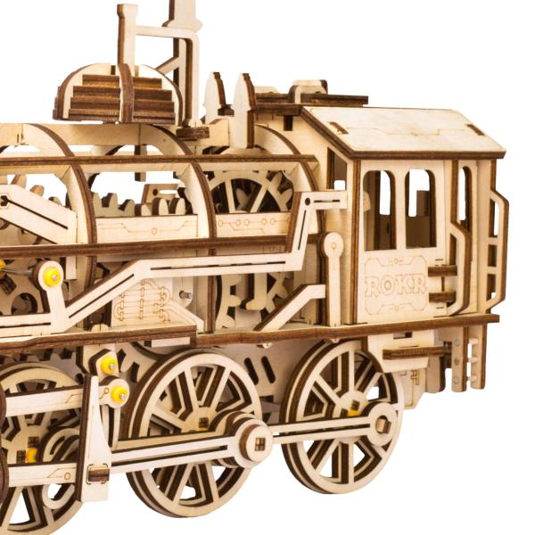 RoboTime 3D dřevěné mechanické puzzle Parní lokomotiva (obrázek 5)