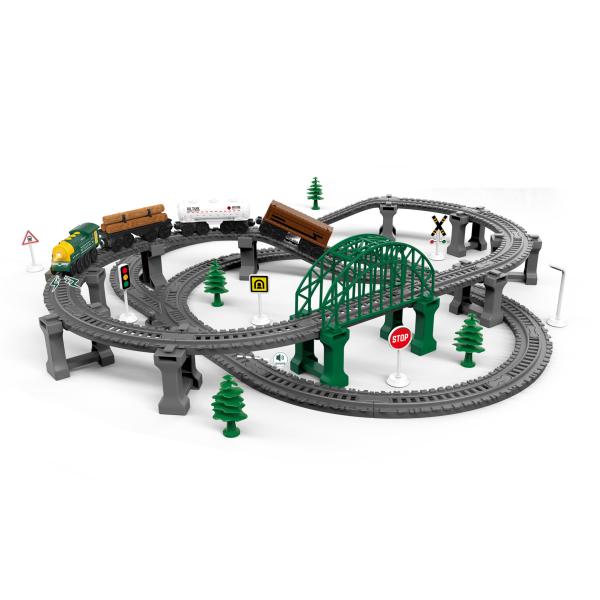 Vlaková trať se zvukovými efekty 77x76x16 cm