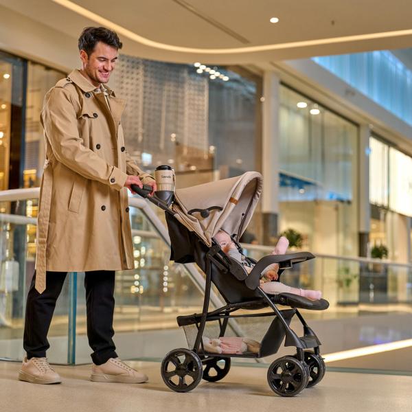 Lionelo Kočárek sportovní Emma Plus Beige Latte (obrázek 3)