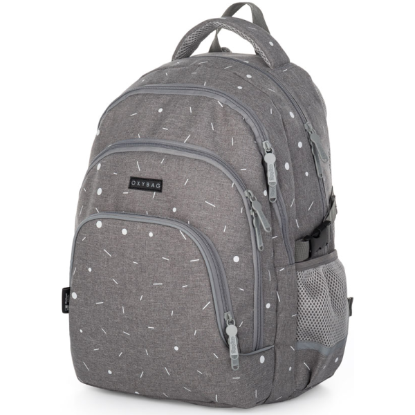 Mochila estudiantil OXY SCOOLER Grey geometric