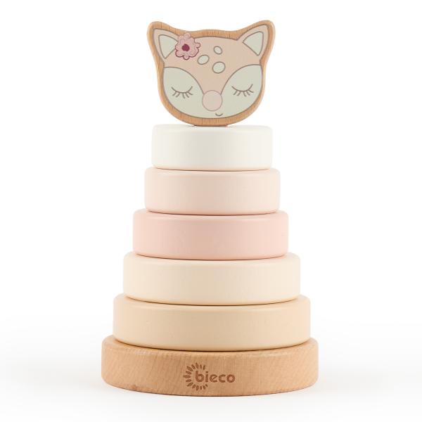 Bieco - Drevená stohovacia veža - jelenček Ella