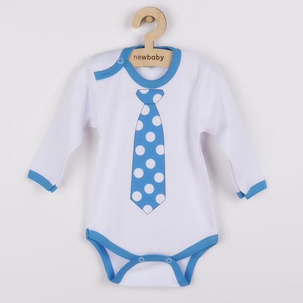 Body s potiskem New Baby s tyrkysovou kravatou 80 (9-12m)