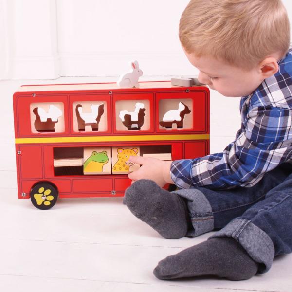 Bigjigs Toys Dřevěný autobus se zvířátky (obrázek 4)