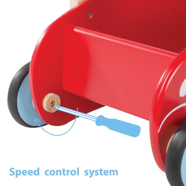 Wonderworld Dřevěné chodítko červené (obrázek 3)