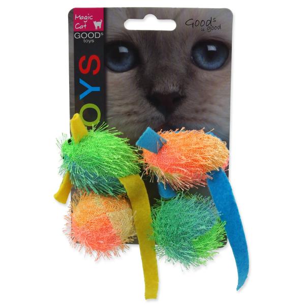 Giocattolo Magic Cat topo e palla con erba gatta 5 cm 4 pezzi