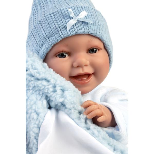 Llorens 63805 NEW BORN - realistická panenka miminko se zvuky a měkkým látkovým tělem (obrázek 4)