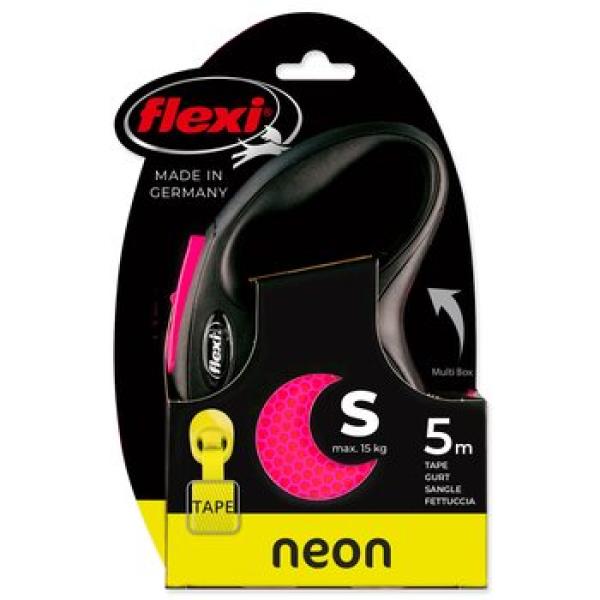 Samonavíjecí vodítko pro psy Flexi New Neon Tape S 5 m růžové (obrázek 4)