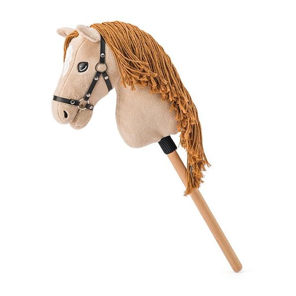 Hobby horse Gracia, béžová kobyla na tyči, šňůrková hříva