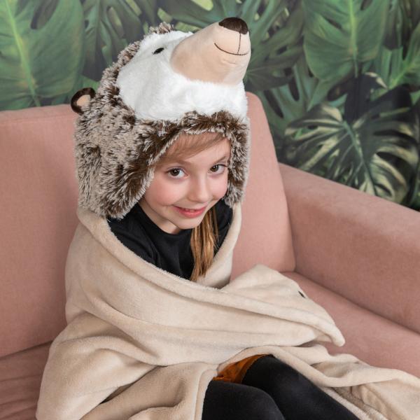 Cozy Noxxiez BL810 Ježek - hřejivá deka s kapucí se zvířátkem a tlapkovými kapsami (obrázek 3)