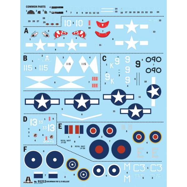 Model Kit letadlo 91213 - F6F-3/5 Hellcat (1:72) (obrázek 3)