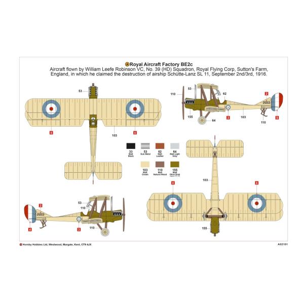 Classic Kit letadlo A02101 - Royal Aircraft Facility BE2C (1:72) (obrázek 6)