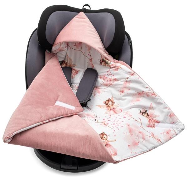 Zateplená zavinovačka do autosedačky New Baby Love Teddy Bear pink (obrázek 4)