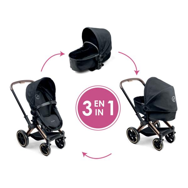 Kočík Cybex Black 3 v1 pre bábiky 36-42cm