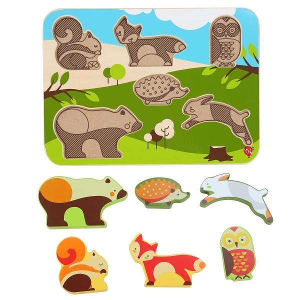 Lucy & Leo 225 Lesní zvířátka -Dřevěné vkládací puzzle 7 dílů (obrázek 3)