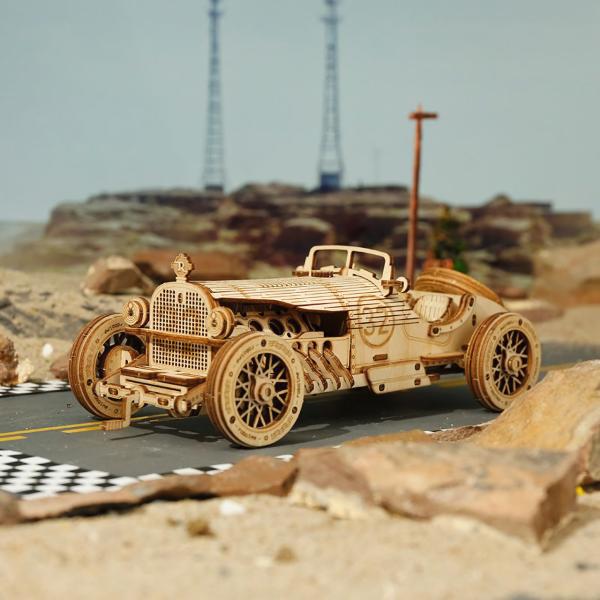 RoboTime dřevěné 3D puzzle Závodní auto (obrázek 3)
