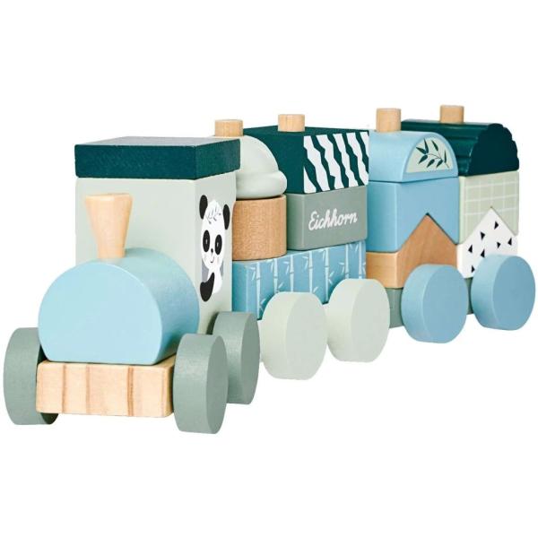 Panda Dřevěný vláček skládačka