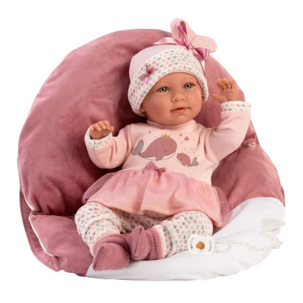 Llorens 74014 NEW BORN - realistická panenka miminko se zvuky a měkkým látkovým tělem - 42 (obrázek 3)