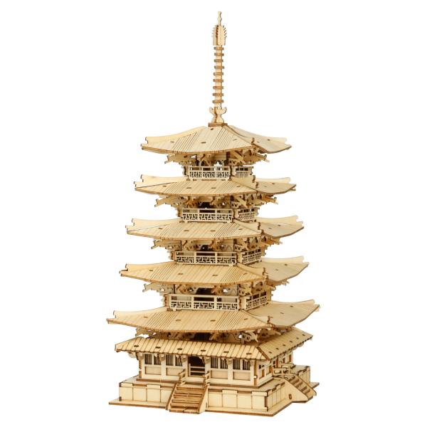 RoboTime dřevěné 3D puzzle Pětiposchoďová pagoda