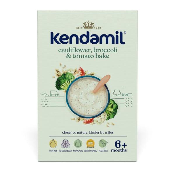 Kendamil Mléčná kaše s brokolicí, květákem a rajčaty (150 g)