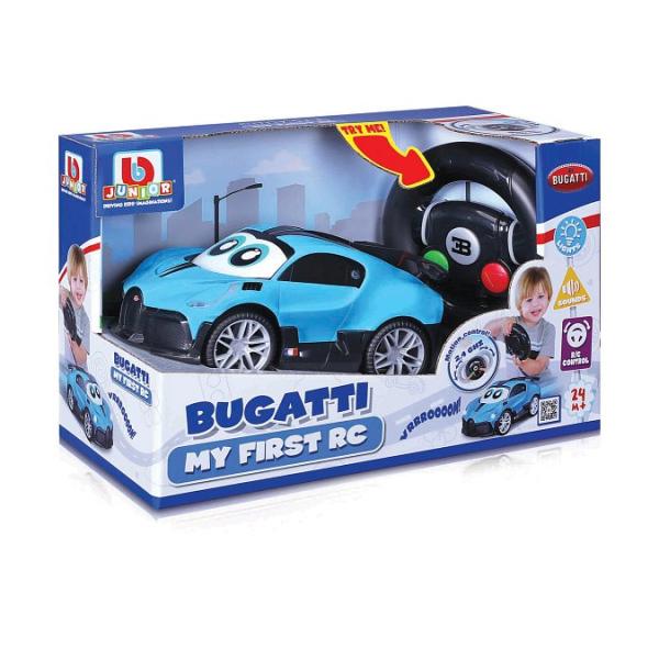 Maisto BB Junior RC – Bugatti Divo se světly a zvuky, dálkový ovladač modrá, 2,4 Ghz