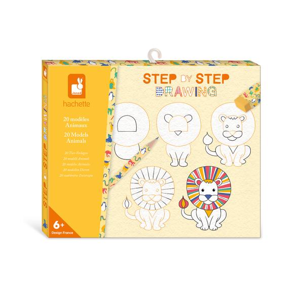 Janod Step by step Kreatívna sada Kreslenie krok za krokom Zvieratá