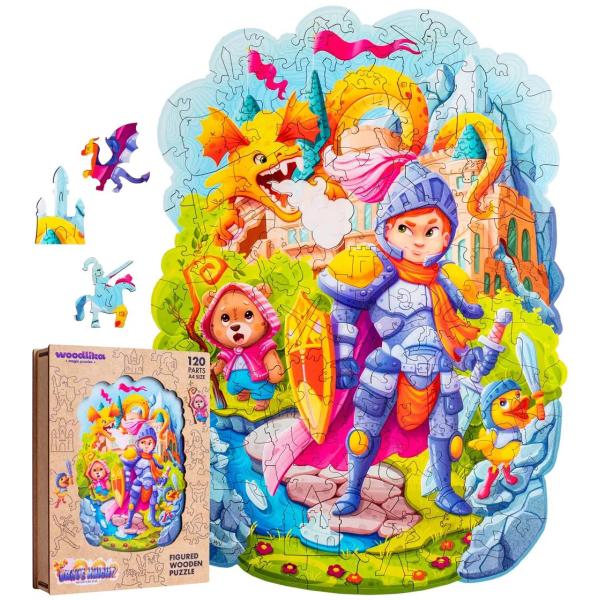 DŘEVĚNÉ BAREVNÉ PUZZLE - Statečný rytíř