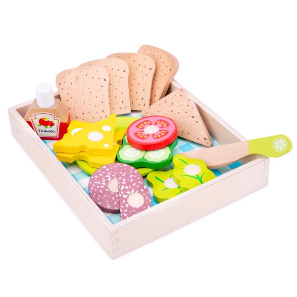 New Classic Toys Box na obed a piknik - drevené potraviny