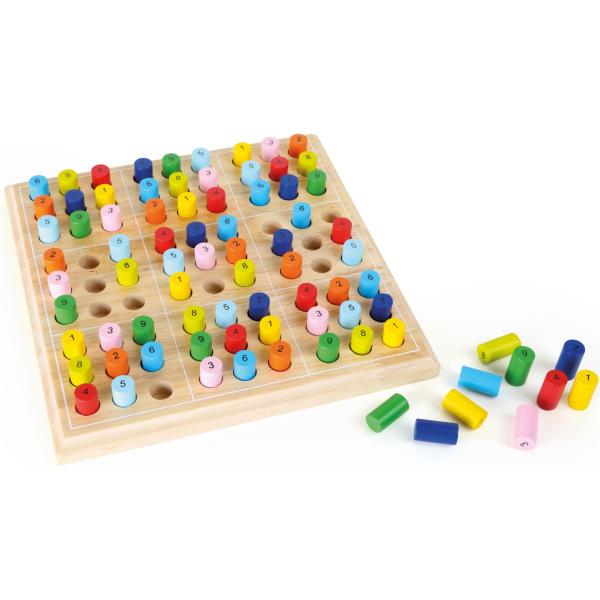 Small Foot Drevené sudoku farebné valčeky