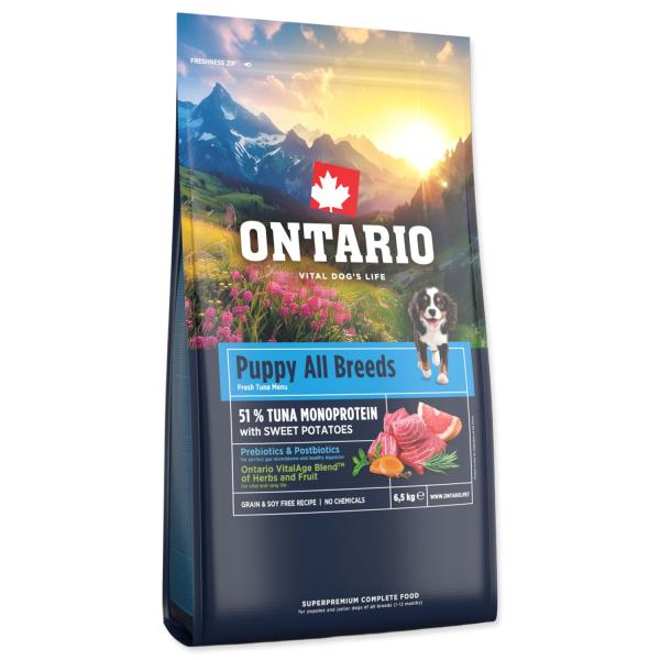 Krmivo Ontario Puppy All Breeds Monoprotein Tuna & Sweet Potatoes 6,5kg (obrázek 5)