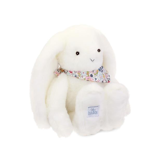 Doudou Plyšový zajíček s šátkem bílý 35 cm (obrázek 6)