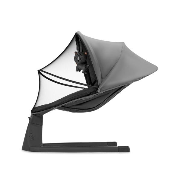 KINDERKRAFT Houpací lehátko s melodií 2v1 Lumi, do 9 kg, Premium Dark Grey
