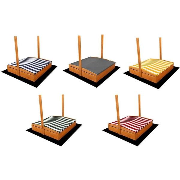 Dětské dřevěné pískoviště se stříškou Baby Mix 120×120 cm modré-bílé