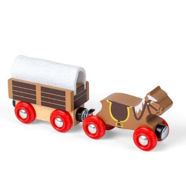 Bigjigs Rail Dřevěná vláčkodráha divoký západ 62 dílů (obrázek 7)