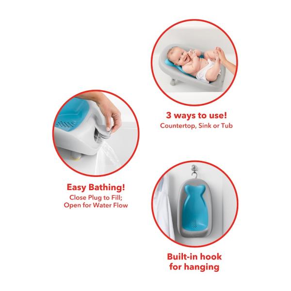 SKIP HOP Lehátko na koupání skládací Moby modré 0-6m